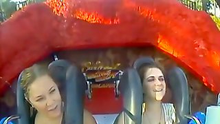 Oops Big Boobs & Tits in Roller coasters (Compilation)