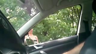 Hooker make a blowjob in the car