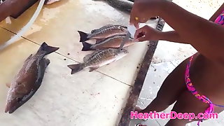 Another day out fishing with asian thai teen heather deep