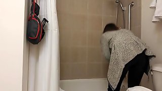 Wife taking a bath, hidden cam