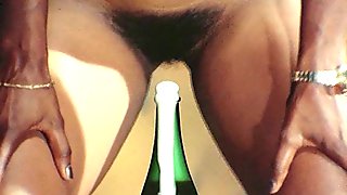 Champaign bottle in the pussy