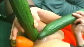 Bottle & Big Vegi Mega Penetration on Big Cunt
