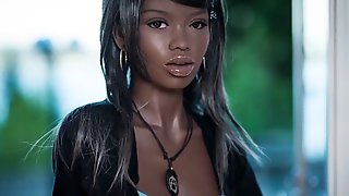 Hot ebony sex doll, blowjob anal creampie fantasies