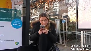 Beautiful teen blond taking pics of my bulge