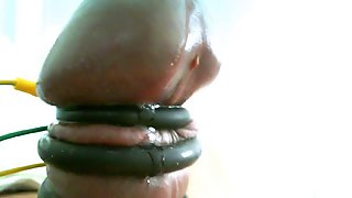 Very nice electro cum with my e-stim machine