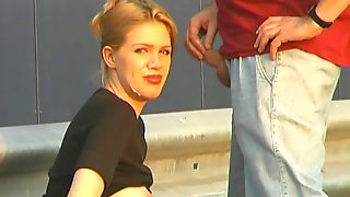 Beautiful blonde with perfect tits gets a messy facial!