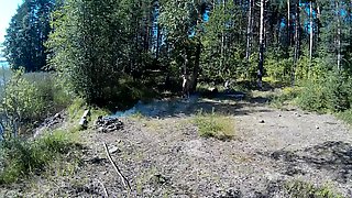 Handcuffed in public place.