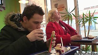 Fast food granny fucked