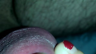 Toes play cumming cock