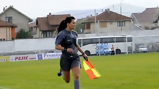 Beautiful female linesman