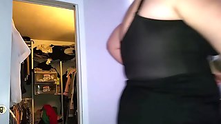 Bbw wife, hairy pussy, big tits, white pantys,black girdle