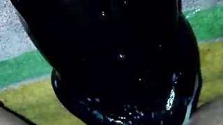 Loose Slut Takes Huge Dildo and Cums All Over It!