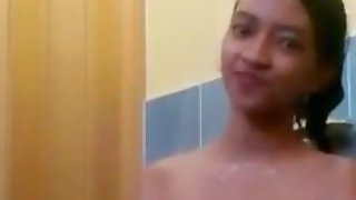 Hot asian slut showing off her perfect body and playing hers