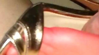 Gf giving me a nice shoejob with her newest heels