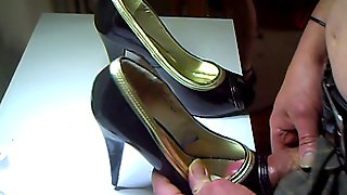 Shoe fucking double cum load